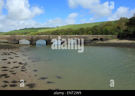 Newbridge Quay, Salcombe-Kingsbridge estuario, Sud prosciutti, Devon, Inghilterra, Regno Unito Foto Stock