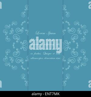 Carta blu design ornati con motivo floreale Illustrazione Vettoriale
