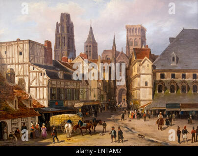 ActiveMuseum 0006216.jpg / plaza della tomaia vecchia torre in Rouen il 04/12/2013 - / xix secolo Collezione / Museo attivo Foto Stock