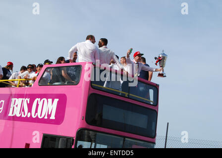 Sliema Stompers rugby celebrare la vittoria di Banca del Mediterraneo Cup finale del 2 maggio 2015, Malta Europa Foto Stock