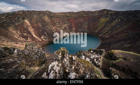 Kerith o Kerid vulcano e del cratere vulcanico, Islanda Foto Stock