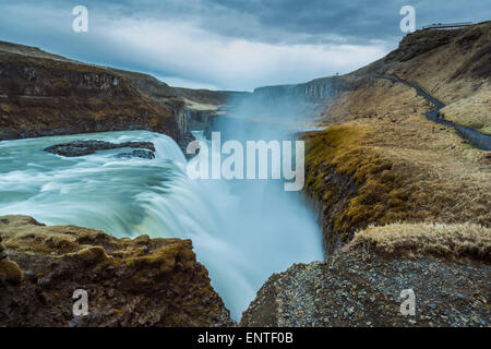 Cascate Gullfoss, Islanda Foto Stock