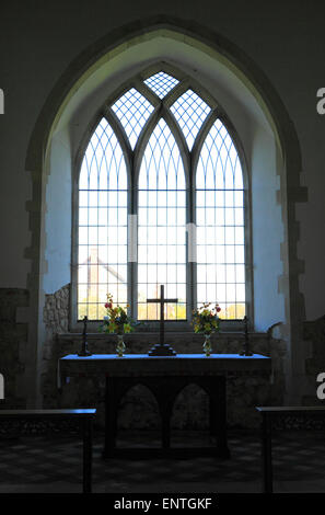 Interno la chiesa di Saint Mary Flitcham, Norfolk, Inghilterra, Regno Unito. Foto Stock
