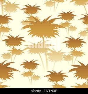 Seamless colorata carta da pareti con alberi di palma tropicali Illustrazione Vettoriale