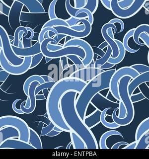 Modello senza cuciture con colori volute disegnate utilizzando gradienti lineari Illustrazione Vettoriale