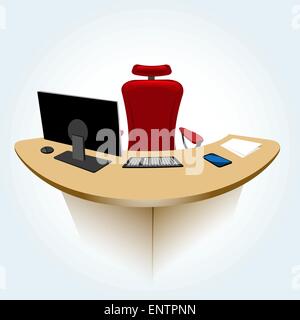 Illustrazione di ufficio tipico luogo di lavoro Illustrazione Vettoriale