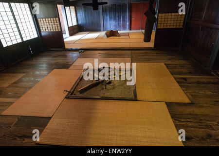 Interno di Hida Takayama Minzoku Mura Folk Village agriturismo Foto Stock