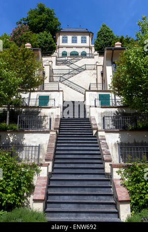 Scale Giardini di Praga, Romantico Giardino Fürstenberg, il versante meridionale del Castello di Praga Giardini Mala Strana, Repubblica Ceca Foto Stock