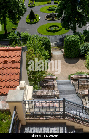 Fürstenberg romantico giardino, il versante meridionale del Castello di Praga Giardini a Mala Strana di Praga Repubblica Ceca Foto Stock