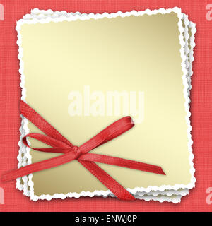 Festeggiamenti di cornici con un inchino e nastri Foto Stock