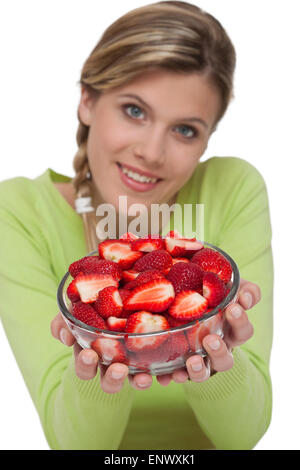 Uno stile di vita sano series - tazza di fragole Foto Stock