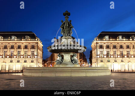 Bordeaux Place de la Bourse Foto Stock