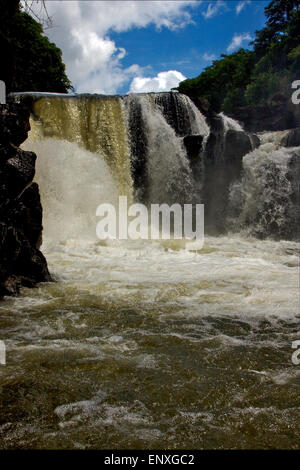 Acqua caduta gran riviere laguna e costa in Mauritius Foto Stock