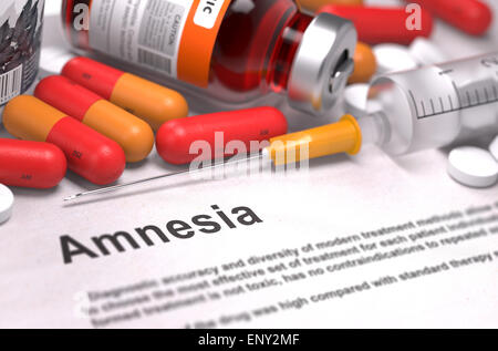 Diagnosi - Amnesia. Concetto medico. 3D Render. Foto Stock