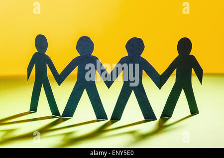 La carta di persone in teamworking concept Foto Stock