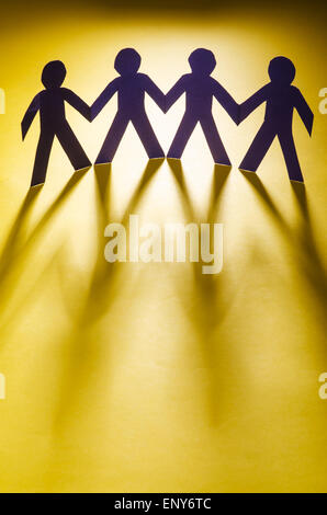 La carta di persone in teamworking concept Foto Stock