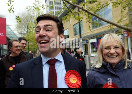 Anne Snelgrove Swindon South manodopera elezione candidati 2015 e Andy Burnham MP e ombra il Ministro della Salute Foto Stock