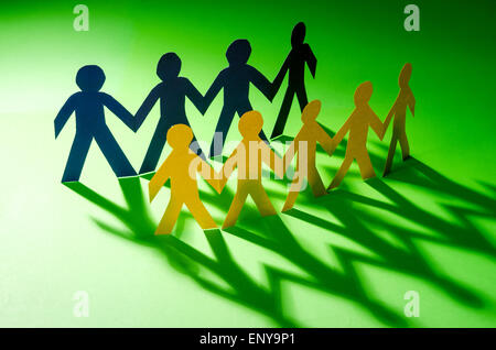 La carta di persone in teamworking concept Foto Stock