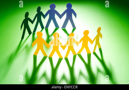 La carta di persone in teamworking concept Foto Stock