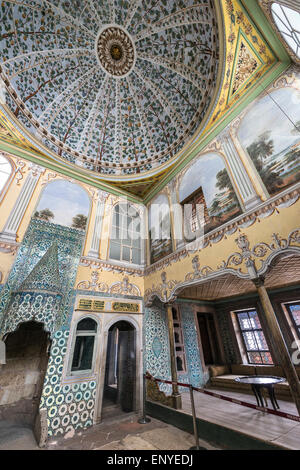 Gli appartamenti della regina madre all'Harem del Palazzo Topkapi. Punto di serraglio, Sultanahmet, Istanbul Foto Stock