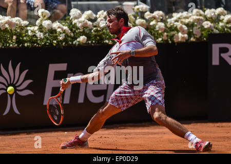 Roma, Italia. Il 12 maggio 2015. ATP BNL Italian Open Tennis. Stan Wawrinka (SUI) in azione contro Juan Monaco (ARG) Credito: Azione Sport Plus/Alamy Live News Foto Stock