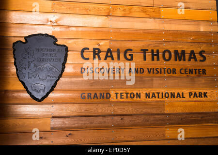 Il Craig Thomas Visitor Center, il Parco Nazionale del Grand Teton, Wyoming USA Foto Stock