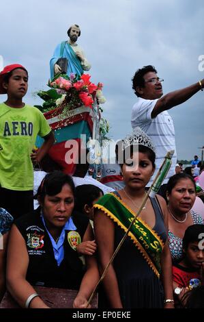 Festival del giorno di San Pedro e El Señor del Mar ( Signore del mare ) in PUERTO PIZARRO. Dipartimento di Tumbes .PERÙ Foto Stock