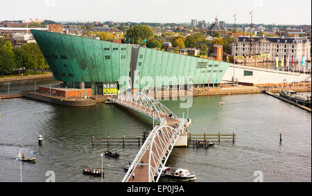 Acquario di Amsterdam visto dalla libreria. Foto Stock