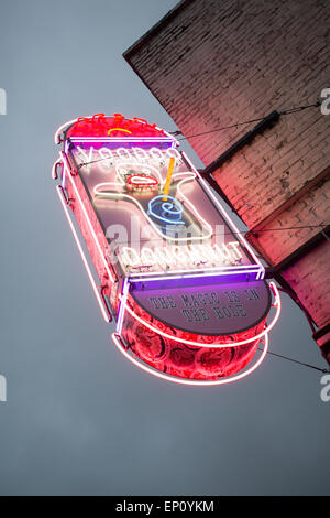 Segno sulla ciambella Voodoo a Portland, Oregon. Foto Stock
