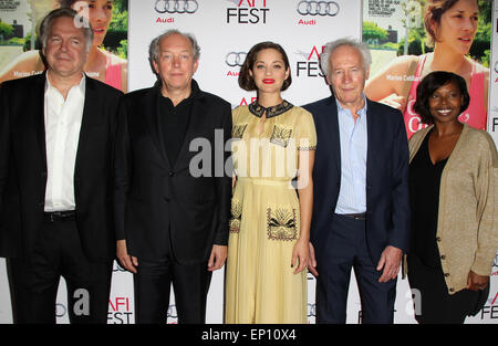 AFI Fest 2014 - "Due Giorni e Una Notte' - speciale proiezione presentata da Audi con: Jonathan Sehring, Jean-Pierre Dardenne, Marion Cotillard, Luc Dardenne, Jacqueline Lyanga dove: Hollywood, California, Stati Uniti quando: 07 Nov 2014 Credit: FayesVision/WENN.com Foto Stock