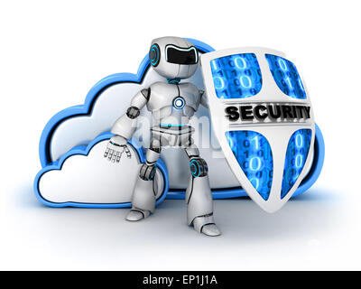 Blue Cloud security (fatto in 3d) Foto Stock