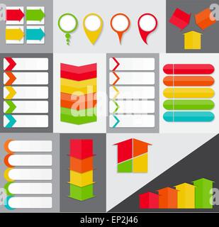 Grande set di Una infografica Modelli delle pagine di intestazione per il vettore di Business Illustrazione Vettoriale