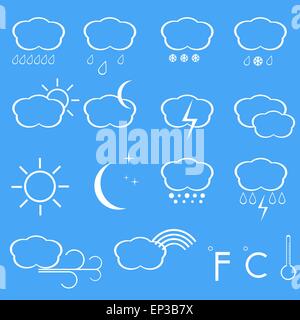 Icone vettoriali del meteo. Illustrazione Vettoriale
