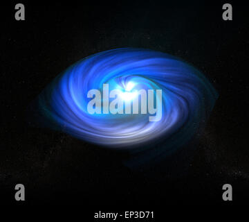 Buchi Neri e campo gravitazionale su nero Foto Stock