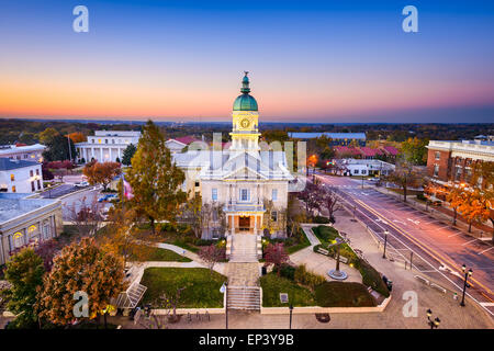 Atene, Georgia, Stati Uniti d'America in centro al tramonto. Foto Stock