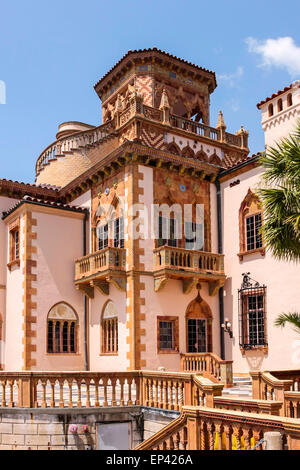 Ca' d'Zan, il revival Mediterraneo residence di Sarasota in Florida casa degli Americani John e Mable Ringling in Sarasota FL Foto Stock