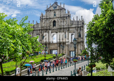La rovina di Sao Paulo Chiesa Vecchia città di Macau, Cina Foto Stock