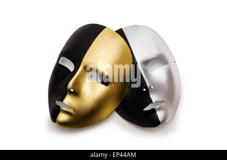 Maschere lucido isolati su sfondo bianco Foto Stock