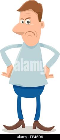 Cartoon illustrazione di arrabbiati o orinato uomo Illustrazione Vettoriale