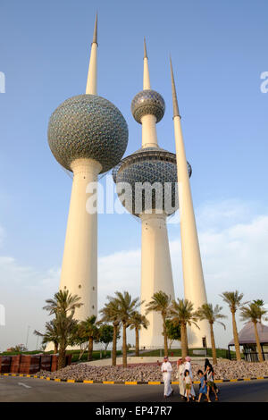 Kuwait Towers in Kuwait City in Kuwait. Foto Stock