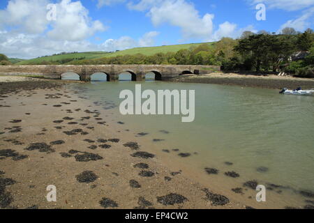 Newbridge Quay, Salcombe-Kingsbridge estuario, Sud prosciutti, Devon, Inghilterra, Regno Unito Foto Stock