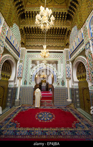 Il Marocco, Fes, Moulay Idriss II Mosque Foto Stock