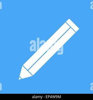 Icona vettore matita su uno sfondo blu. Illustrazione Vettoriale