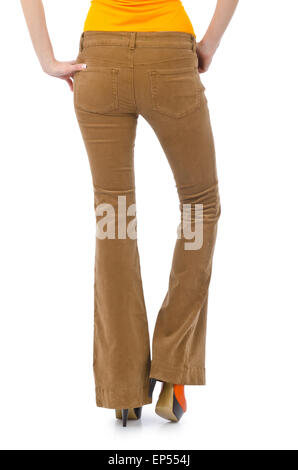 Pantaloni isolati su sfondo bianco Foto Stock