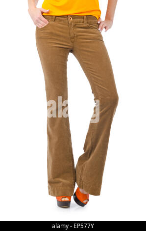 Pantaloni isolati su sfondo bianco Foto Stock