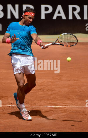 Roma, Italia. 14 Maggio, 2015. La BNL Italiana Open Tennis. ATP Rafael Nadal (ESP) in azione contro John Isner (USA) Credito: Azione Sport Plus/Alamy Live News Foto Stock