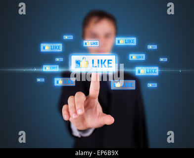 Imprenditore moderno di pressatura di tipo sociale di icone Foto Stock