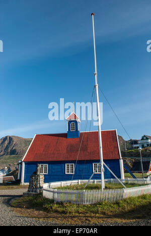 Bethel chiesa al Museo Sisimiut in Groenlandia occidentale durante la stagione estiva Foto Stock