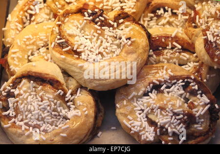 Vassoio di fresco pasticceria danese Foto Stock