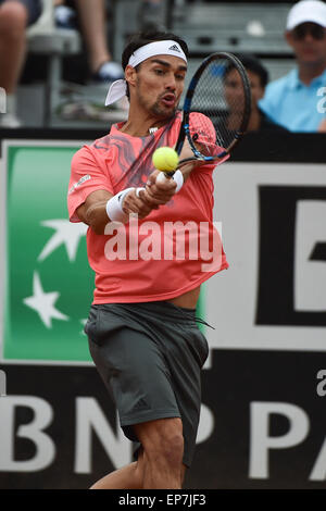 Roma, Italia. 14 Maggio, 2015. La BNL ATP Italiano Open Tennis. Fabio Fognini (ITA) in azione contro Tomas BERDYCH (CZE) Credito: Azione Sport Plus/Alamy Live News Foto Stock